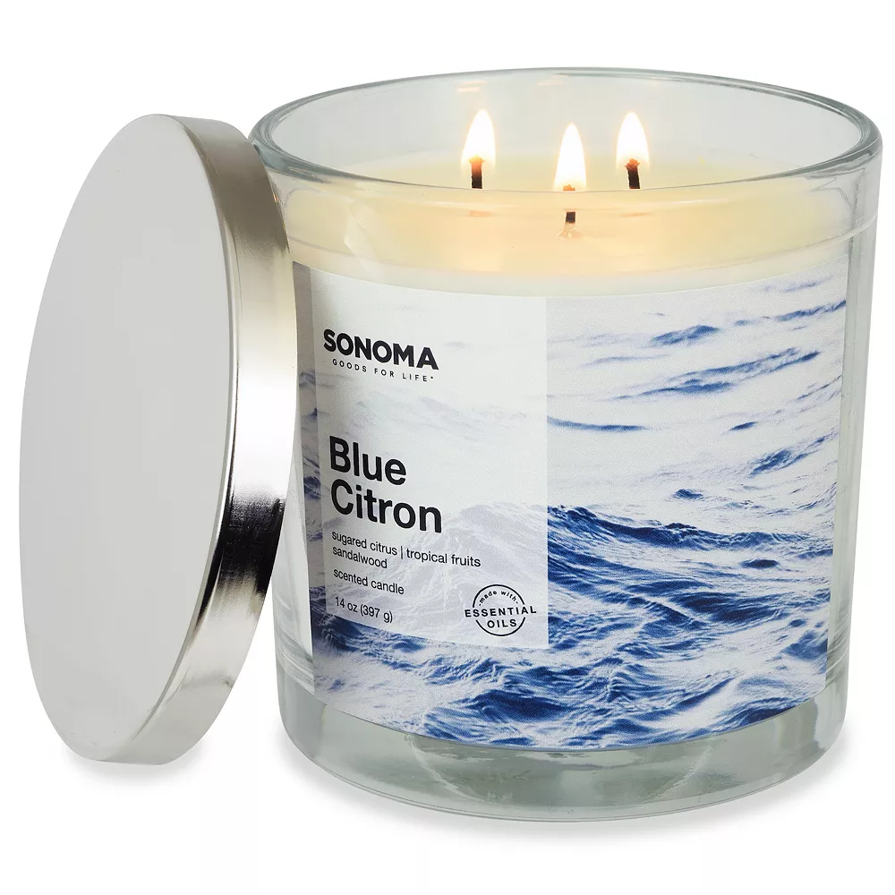 Sonoma Goods For Life® Blue Citron 14oz 3-Wick Candle Jar Sonoma Goods For Life® Blue Citron 14oz 3-Wick Candle Jar -Sonoma Goods For Life 3671930 ALT2