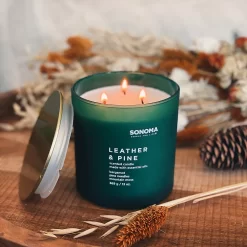 Sonoma Goods For Life® Leather & Pine 13-oz. Candle Jar -Sonoma Goods For Life 5644202 ALT